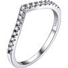 Bestyle Wishbone Anello Donna Argento 925, Anello Fede Nuziale dell'osso dei Desideri, Anelli Desiderio con Pietra, Regalo per Lei