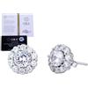 Halukakah Orecchini Donna in Moissanite D1,0 ct in Argento 925 Placcato Platino con Certificato, Punto Luce Halo Tondo con Diamanti a Griffe, Pietra Centrale da 1 Carato e Laterali da Ca. 0,588 ct