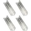 FEEIMOL 4 Pezzi Squadrette Angolari Acciaio Inossidabile Staffa Angolare Retto Supporti Angolo 90 Gradi L Forma Staffe per Fissaggio Legno Mobili Armadietto Tavolo Sedia Argento 27x140mm