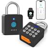 eLinkSmart Lucchetto a combinazione per armadietto da palestra con pulsante a 9 cifre, password e impronte digitali, app di sblocco senza chiave, lucchetto biometrico in metallo per armadietti per