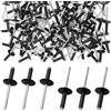 Amentalove 120 Pezzi Rivetti Ciechi in Alluminio, 4 mm x 12 mm Pop Rivetti con Testa Larga, Rivetti Ciechi Ner con Flangia Grande per Aeroplani, Navi, Binari, Fai Da Te, Metallo Legno Plastica