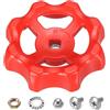 PATIKIL Maniglia Esterna per Rubinetto, Foro Stelo Quadrato 8x8mm, Abs, Maniglia per Rubinetto Rotonda, Maniglia Ricambio per Rubinetto Dell'Acqua Viti Distanziatrici, Rosso