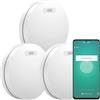 Aroha Smart Connect Rilevatore di Fumo WiFi - Batteria da 10 Anni, Sensore Fumo WiFi Con App Tuya & Smartlife - Allarme Anticendio - 3 pezzi