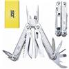 SQT Pinza Multiuso, 20 in 1 in Acciaio Inossidabile, Attrezzo Tascabile con Cacciavite, Apribottiglie, portatile per escursionismo, campeggio e riparazione, regalo per uomini 2048