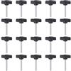 QUARKZMAN 20 Pezzi Manopole Aletta T Viti Testa Zigrinata M4 x 35mm Filettatura Maschio Standard Manopole T Plastica Maniglie Manopole Serraggio Mano Vite Testa Zigrinata, Nero
