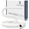 SANTRAS® Tubo doccia in plastica DELUXE 2,00 m con limitatore di portata in bianco - Tubo doccia particolarmente flessibile in acciaio inox MADE IN GERMANIA