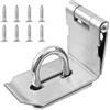 BuxiuGK 4 Pollici Angolo Retto Chiusura Lucchetto Hasp Serratura Della Porta Hasp in Acciaio Inox 304 con Viti Applicare Mobili Armadietto Cassetto Armadio e Armadio - Argento
