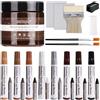 SEISSO 24 Pezzi Kit Riparazione Parquet, 200 gm Marrone Rossiccio Vernice per Legno, 8 Colori Pennarello per Legno e Stucco per Cera per Legno per Graffi, Abrasioni, Scolorimento e Illuminare