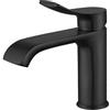 BELZ Rubinetto da Bagno, Miscelatore Monocomando per Bagno Lavabo, Rubinetto Lavandino Bagno con Acqua Calda e Fredda Regolabile, Design Curvo, Risparmia Acqua, Ottone Cromato (Nero)