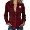 Camicia Donna Maniche Lunghe In Misto Cotone E Lino - Colore Unito, Vestibilità Oversize, Taglie Forti S-5XL, Perfetta Per Spiaggia E Tempo Libero