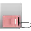 kwmobile Custodia Hard Disk Esterno Compatibile con SanDisk Portable SSD, Samsung T7, Crucial X8, HDD Cover - Case SSD 2 Tasche - Porta Accessori Elettronici - Tessuto Elastico - rosa antico