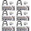 MZHOU 6 Pezzi VER010-X Scheda Riser PCI-E da 1X a 16X, con Cavo di Prolunga USB 3.0 da 0,6 m-per Bitcoin Miner Mining （Bianco）