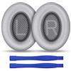 Ainiv Cuscinetti Auricolari di Ricambio Imbottiture per Bose, Cuscinetti Cuffie compatibile con Bose QuietComfort 35 (QC35), Cuscinetti di Ricambio Con Morbida Memory Foam in Pelle Proteica (Grigio)