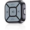 fesoklaf Tasto multimediale senza fili Bluetooth telecomando volante per auto, bicicletta, fotocamera, scatto remoto per iPhone/Android, pulsante selfie senza fili, adesivo per controller musicale, per guida e