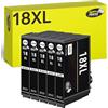 Happy Printer 5 cartucce compatibili con Epson 18XL Nero per Expression Home XP205 XP215 XP225 XP302 XP305 XP312 XP315 XP322 XP325 XP402 XP405 XP412 XP415 XP422 XP425