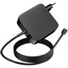 Adaptake Caricabatterie USB C 65W per Microsoft Surface Pro 12 (2025) 11 10 9 8 7 7+, X 1796 1769 1800, Surface Pro 13 (OLED) Snapdragon X Elite, Surface Pro 2-in-1 13 Laptop/Tablet (2024) Adattatore