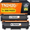 Supply Guy TN2420 TN 2420 Cartucce di Toner compatibile con Brother TN-2420 per Brother MFC-L2710DW HL-L2350DW DCP-L2530DW MFC-L2710DN MFC-L2750DW HL-L2375DW 2 Toner per MFC L2710DW HL L2350DW