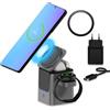 MMOBIEL Caricatore Wireless per Samsung da MMOBIEL - 3 in 1 Stazione di Ricarcica 15W per MagSafe Samsung Galaxy S26/S25/S24/S23 Serie, Galaxy Watch 8/7/6, Galaxy Buds - Adattatore da 25W & Anello Magnetico