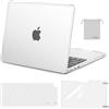 MOSISO Custodia Compatibile con MacBook Air 13 Cover M5 M4 M3 M2 2026-2022 | Copritastiera&Pellicola&Borsa&Anti-crepa Angoli&Bordo Morbido TPU Case per 13,6 pollici A3449 A3240 A2681, Traslucido