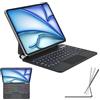 TECHGEAR Custodia per tastiera per Apple iPad Air 11 (M3 2025/M2 2024, Air 5a/4a generazione, supporto magnetico fluttuante, trackpad multi-touch di precisione, retroilluminazione a 7 colori, QWERTY