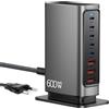 nongxiang Caricatore USB C Multiplo 600W, Stazione di Ricarica GaN 8 Porte con Uscita Max 140W, Alimentatore PD PPS QC Compatibile con MacBook Pro/Air, Laptop, iPhone, Samsung ecc