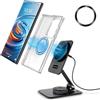 NeotrixQI Caricabatterie wireless magnetico per Samsung Galaxy S25 Ultra/S24, supporto di ricarica pieghevole da viaggio Mag-Safe per iPhone 16/15/14/Pixel 9 Pro/8, supporto in alluminio magnetico
