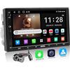 ATOTOEXCEL A5L Autoradio 2 DIN Android - 7 Pollici Wireless CarPlay e Senza fili Android Auto Autoradio con Telecamera frontale DVR 1080P, 2+32G, EQ a 24 bande, Tethering de WiFi/BT/USB, FM/RDS