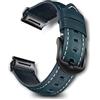 RoYiio Cinturino per Garmin Quatix 8 47mm/Quatix 7 Pro/Tactix 8 47mm/Fenix 8 47 mm/Fēnix 7Pro/Approach S62 S60 Cinturino Pelle Cerata Olio per Descent G2/Fenix E/Epix 2 (Blu, QuickFit 22mm)