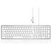 Seenda JP208 Tastiera cablata per Mac OS, tastiera esterna sottile full-size con tastierino numerico e USB A e tipo C 2 in 1 per Apple Mac, iMac, MacBook Pro/Air/Mini, layout Qwerty UK, bianco e