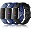 Epova 3 Pezzi Cinturino Compatibile con Fitbit Charge 5/6, Regolabile Braccialetto di Ricambio Sportivo Morbido e Traspirante