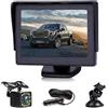 Rimoody Telecamera Posteriore per Auto Telecamera Retromarcia con Monitor LCD da 4,3,12 V-24 V Assistenza al Parcheggio, Visione Notturna, Impermeabile, Telecamera per Auto/Bus/Camion/Camper/Furgone