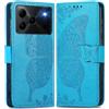 MOJIA Cover in Pelle per Doogee Note 56 / Note 56 Plus/Note 56 Pro, Custodia Premium a Portafoglio con Interno Case in TPU e Porta Carte [Cinturino da Polso in Regalo]. Blu