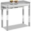 ASTIMESA - Tavolo da cucina estensibile - con ala caduta e piano laminato - Struttura in alluminio - per spazi ridotti - 90 x 50 cm