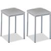 ASTIMESA - Sgabelli da cucina imbottiti - Struttura solida e solida - Struttura in alluminio e seduta in ecopelle - Colore della seduta: grigio. Contenuto della confezione: 2 pezzi. Dimensioni: 35 x