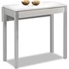 ASTIMESA - Tavolo da cucina estensibile - con ala caduta e piano laminato - Struttura in alluminio - per spazi ridotti - 90 x 50 cm