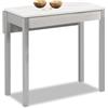 ASTIMESA - Tavolo da cucina estensibile - con ala caduta e piano laminato - Struttura in alluminio - per spazi ridotti - 90 x 50 cm