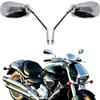 FRICYGAO Specchietto Retrovisore Moto 10mm Cromo, Specchietto Laterale per Street Bike, Scooter, Honda, Suzuki, Cruiser, Sport Bike e ATV