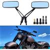 BREDUXSER M8 M10 Motociclo Rettangolo Specchietto Retrovisore,Retrò Specchietti Laterali moto Compatibile con Sportster 883 1200 Dyna Rock King Chopper Touring Bobber