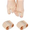 Naapesi Bende in silicone per dita dei piedi, confezione da 2, per la correzione dell'alluce valgo, distanziatore in gel per alluce con 2 passanti, ortesi per dita dei piedi a doppio foro per dita sovrapposte