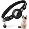 Generico - Collare Gatto AirTag Premium | Supporto INOX Rinforzato Avvitato | Anti-Strangolamento | Regolabile 19-32cm | Qualità Superiore | 15g | Nero