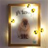 Hellum LED rame, emoji fredda con diametro di 2 cm, 10 LED bianchi caldi, lunghezza luce 90 cm, cavo argento, per interni, a batteria (2AA), 522952