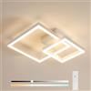 Osairous Plafoniera LED Soffitto Dimmerabile, 36W 4050LM Lampadario LED Soffitto con Telecomando 3000K-6500K, Moderna Plafoniera Quadrata per Camera da Letto Soggiorno Cucina Corridoio, Bianco, 52*42*12CM