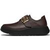 Fitflop Mocassini da Donna F-Mode Stitch in Pelle Martellata con Cinturino Monaco, Cioccolato, Taglia 38, Cioccolato, 38.5 EU