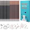 exatta Confezione da 24 Pezzi Refill per Penna Gel Cancellabile, Compatibili con Legami, Ricariche Cancellabili, Punta da 0,7 mm Altezza 13 cm (marrone e nero)