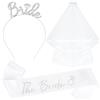 LQTSLFM Addio al Nubilato Gadget Set, Kit Sposa Addio al Nubilato, con Velo da Sposa, Fusciacca, Fascia per Sposa, Accessori per Hen Feste Notte, Matrimoni, Festa di Fidanzamento (Blanc-B)
