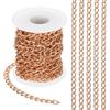 PATIKIL Catene Cordolo Alluminio Maglie Intrecciate 16,4ft 9x6mm Oro Rosa