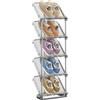 SONGMICS Scarpiera, 5 Ripiani, Scaffale Inclinato per Scarpe, Plastica, 24,5 x 28,4 x 102,5 cm, Componibile, per Ingresso Corridoio Cabina Armadio, Grigio LPC049GZ01