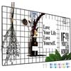 WJSX Upgrade Wall Grid Photo Pinboard Parete Fai da Te Griglia Reticolo Pinboard Photo Wall Memo Boards, Famiglia, Cucina, Ufficio(15,7 X 31,4 Zoll) Nero