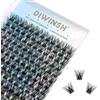 DIWINSH Ciglia Finte Ciuffetti 144 Pezzi Naturale Estensioni Ciglia Individuali 14 mm Lash Extension D Curl Lash Clusters Morbide Grappolo Extension Ciglia Kit (DIY-14mm)