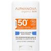 Alphanova Crema solare 50 - Stick crema solare colore sport acquatici e bambini - Biologico - Vegano - Oceano amichevole (Blu Celeste)